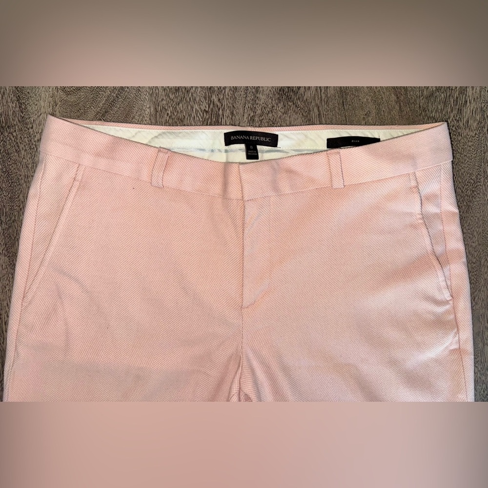 Banana Republic Ryan Herringbone Pants (Pink, Size 8, Excellent Condition) - Picture 4 of 8